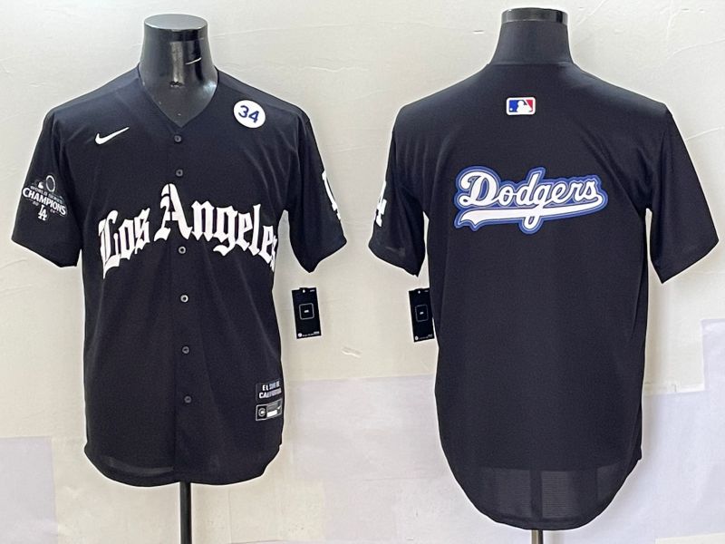 Men Los Angeles Dodgers Blank Black Five generations Joint Name 2025 Nike MLB Jersey style 68->los angeles dodgers->MLB Jersey